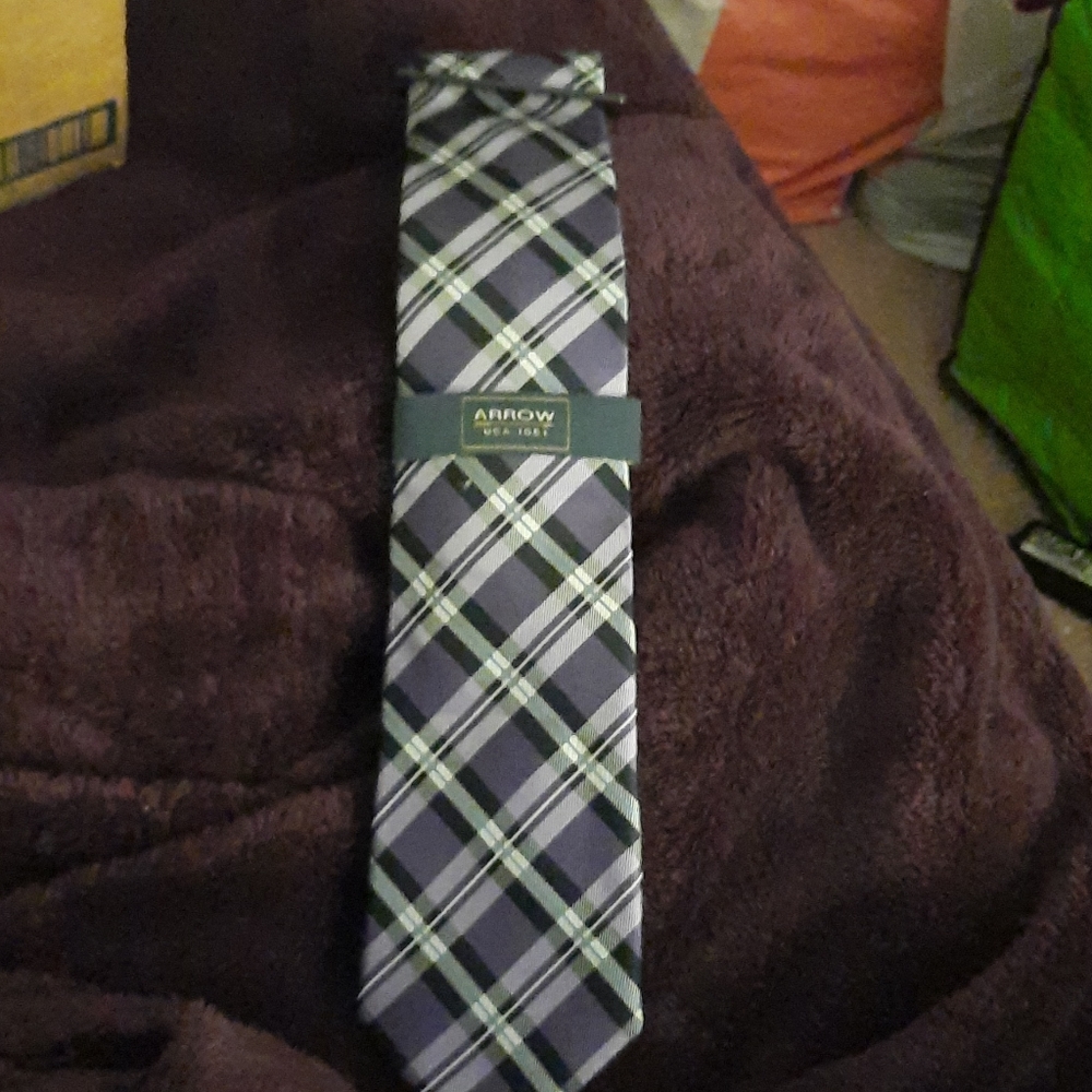 Plaid Print Purple Men's Tie